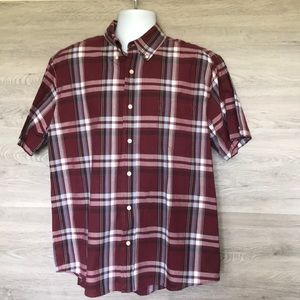 Men's SS Plaid Button Down , L